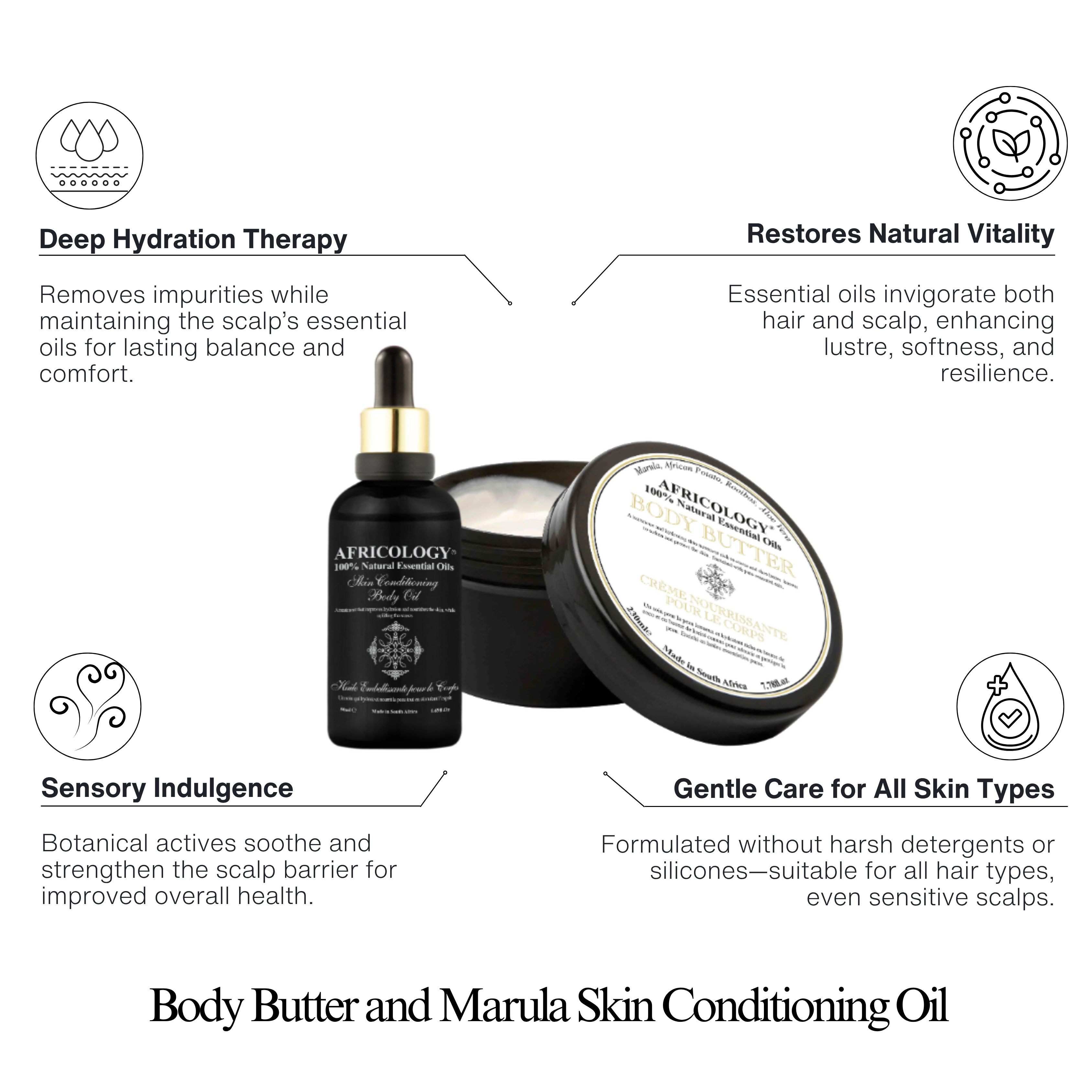 Body Butter 200ml & Conditioning Marula Oil 50ml Bundle